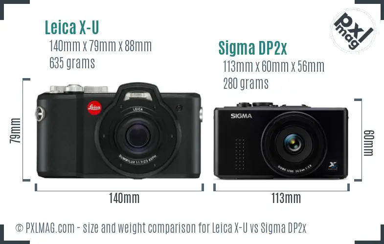 Leica X-U vs Sigma DP2x size comparison