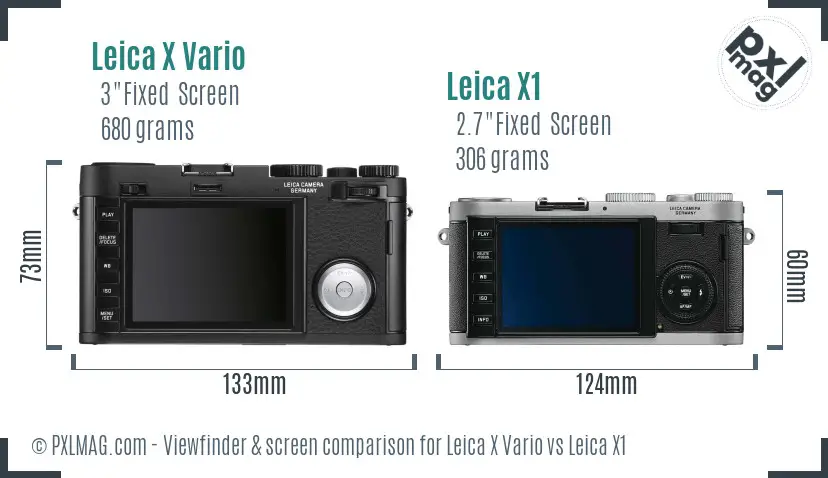 Leica X Vario vs Leica X1 Screen and Viewfinder comparison