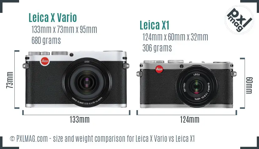 Leica X Vario vs Leica X1 size comparison