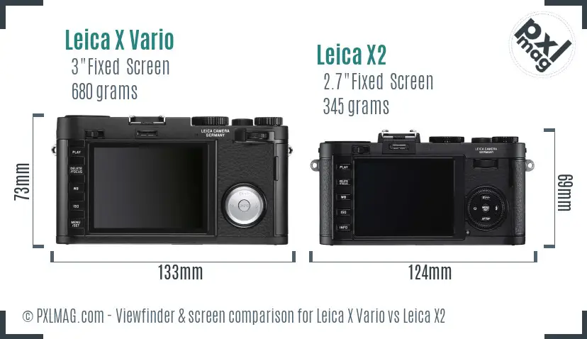 Leica X Vario vs Leica X2 Screen and Viewfinder comparison