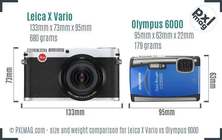 Leica X Vario vs Olympus 6000 size comparison