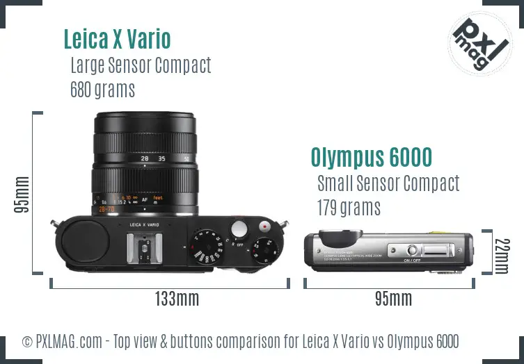 Leica X Vario vs Olympus 6000 top view buttons comparison