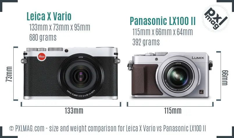 Leica X Vario vs Panasonic LX100 II size comparison