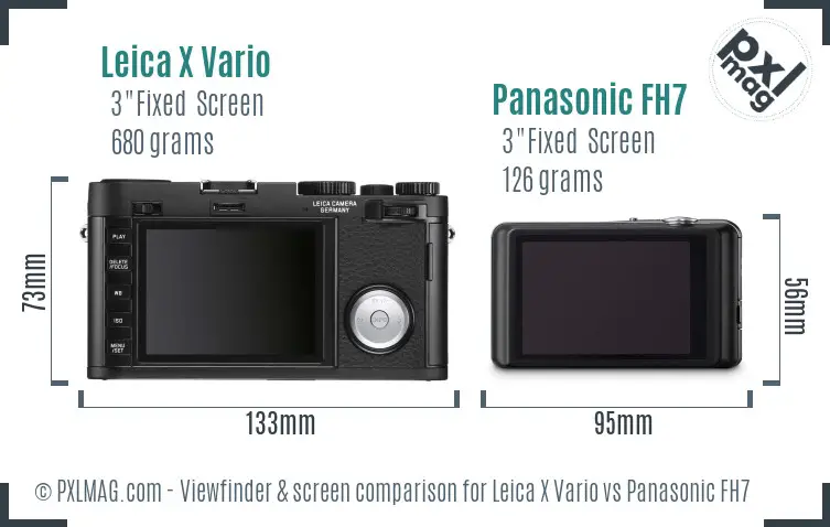 Leica X Vario vs Panasonic FH7 Screen and Viewfinder comparison