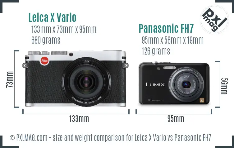 Leica X Vario vs Panasonic FH7 size comparison