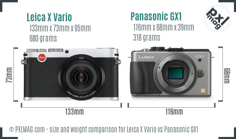 Leica X Vario vs Panasonic GX1 size comparison