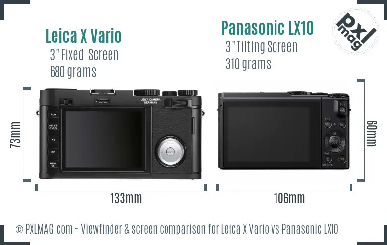 Leica X Vario vs Panasonic LX10 Screen and Viewfinder comparison