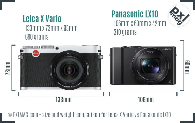Leica X Vario vs Panasonic LX10 size comparison