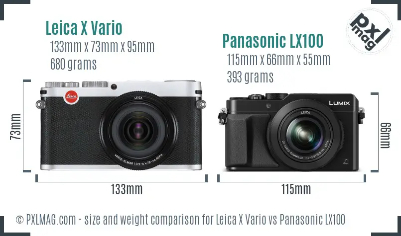 Leica X Vario vs Panasonic LX100 size comparison