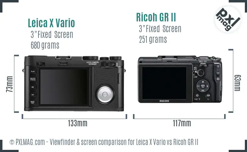 Leica X Vario vs Ricoh GR II Screen and Viewfinder comparison
