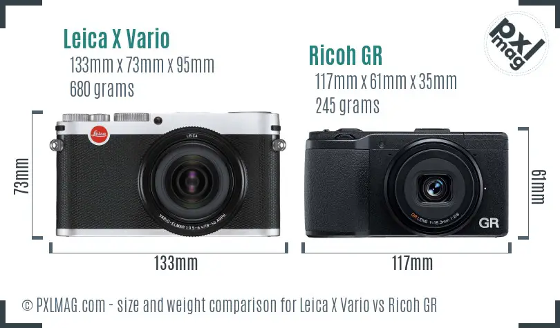 Leica X Vario vs Ricoh GR size comparison