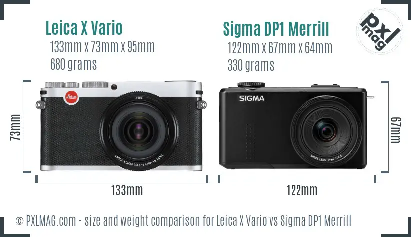 Leica X Vario vs Sigma DP1 Merrill size comparison