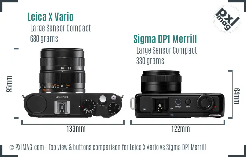 Leica X Vario vs Sigma DP1 Merrill top view buttons comparison