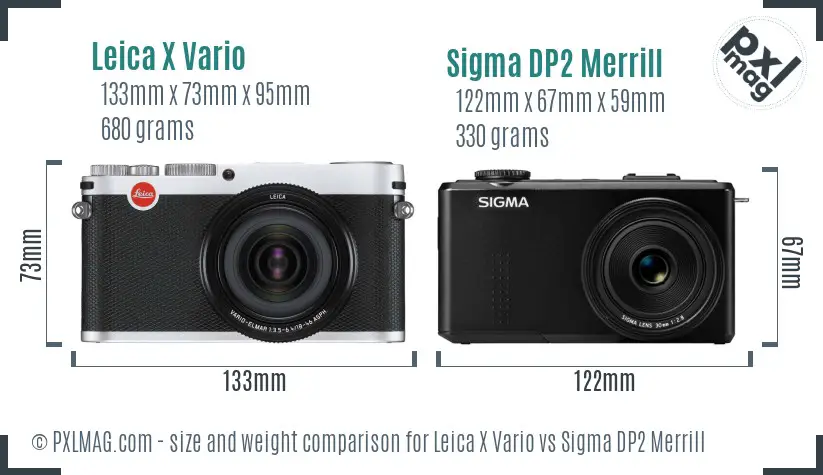 Leica X Vario vs Sigma DP2 Merrill size comparison
