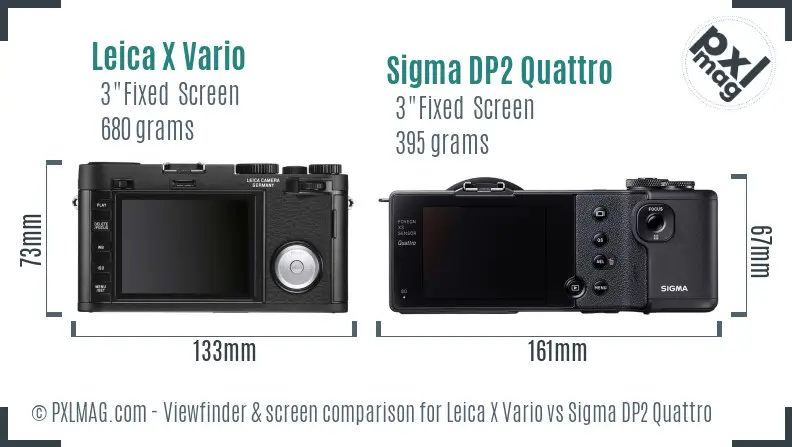 Leica X Vario vs Sigma DP2 Quattro Screen and Viewfinder comparison
