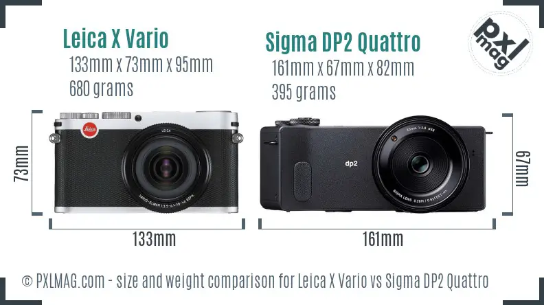 Leica X Vario vs Sigma DP2 Quattro size comparison