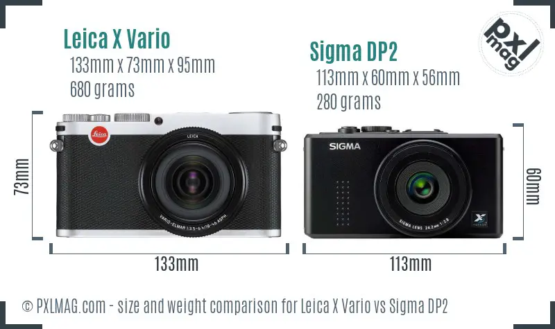 Leica X Vario vs Sigma DP2 size comparison