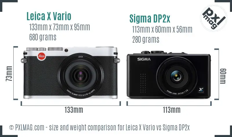 Leica X Vario vs Sigma DP2x size comparison