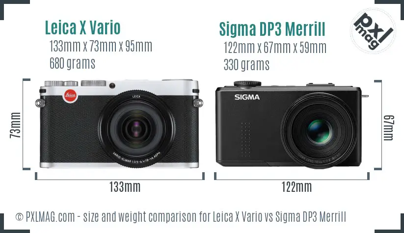 Leica X Vario vs Sigma DP3 Merrill size comparison