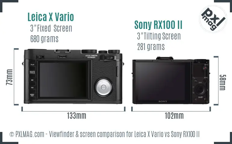 Leica X Vario vs Sony RX100 II Screen and Viewfinder comparison