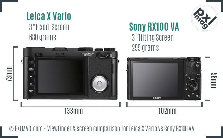 Leica X Vario vs Sony RX100 VA Screen and Viewfinder comparison