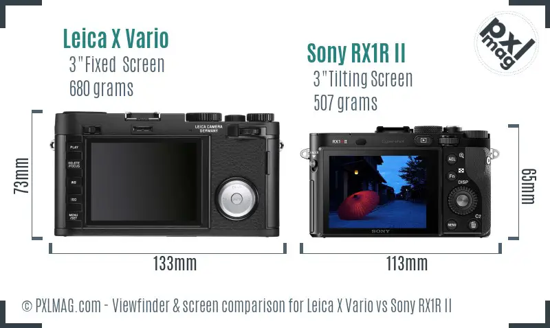 Leica X Vario vs Sony RX1R II Screen and Viewfinder comparison
