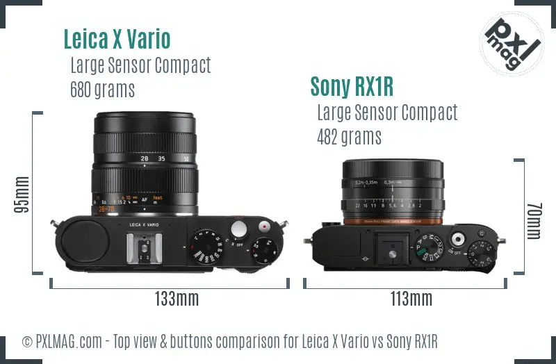 Leica X Vario vs Sony RX1R top view buttons comparison