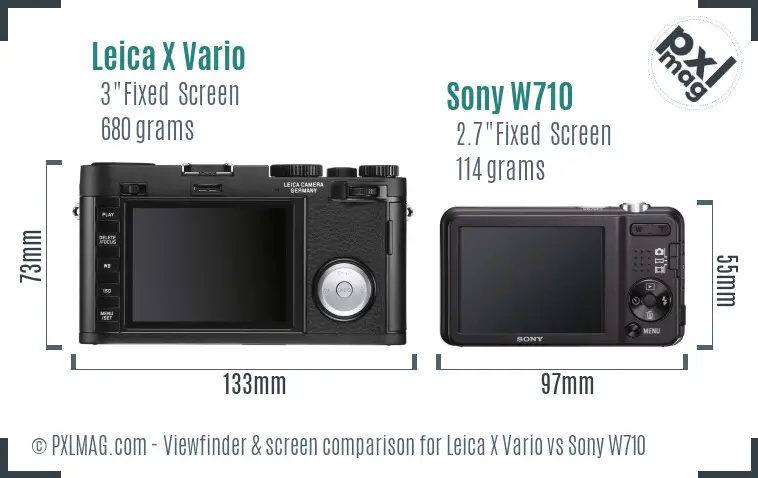 Leica X Vario vs Sony W710 Screen and Viewfinder comparison