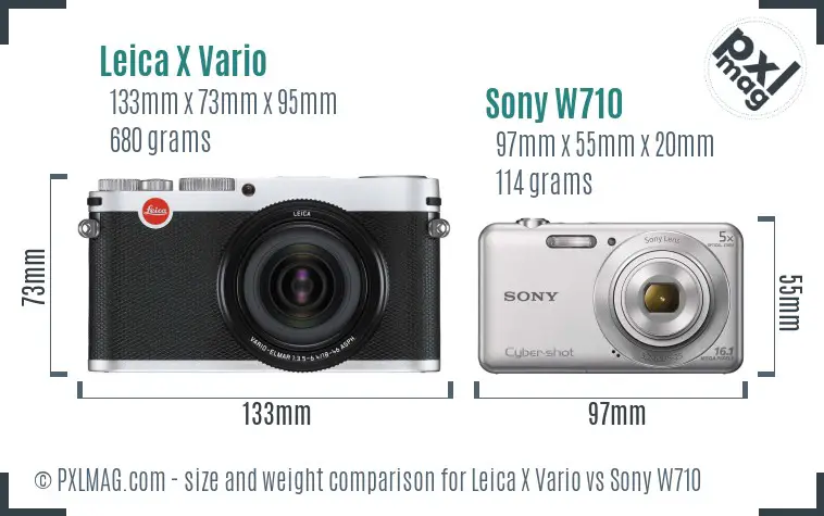Leica X Vario vs Sony W710 size comparison
