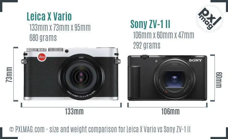 Leica X Vario vs Sony ZV-1 II size comparison