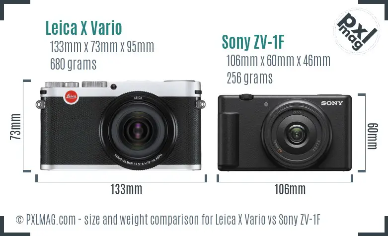 Leica X Vario vs Sony ZV-1F size comparison