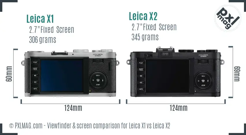 Leica X1 vs Leica X2 Screen and Viewfinder comparison
