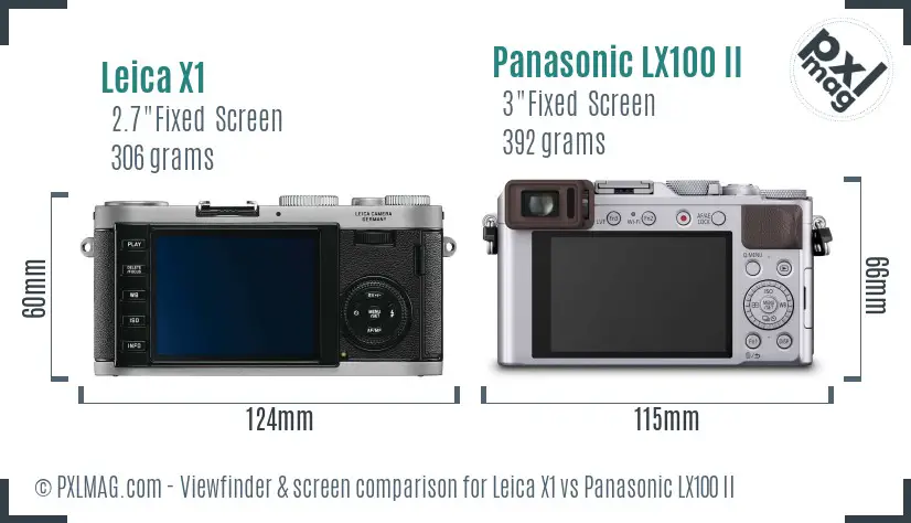 Leica X1 vs Panasonic LX100 II Screen and Viewfinder comparison