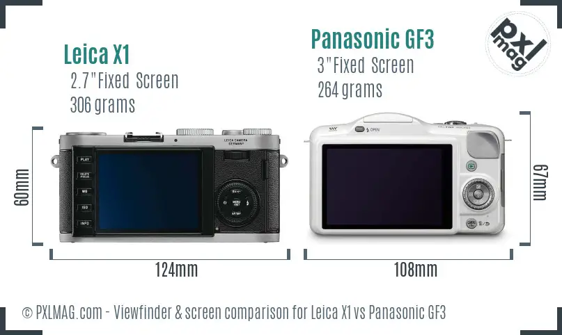 Leica X1 vs Panasonic GF3 Screen and Viewfinder comparison