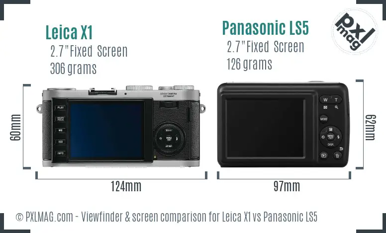 Leica X1 vs Panasonic LS5 Screen and Viewfinder comparison Leica X1 vs Panasonic LS5 Screen and Viewfinder comparison