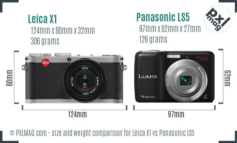 Leica X1 vs Panasonic LS5 size comparison Leica X1 vs Panasonic LS5 size comparison