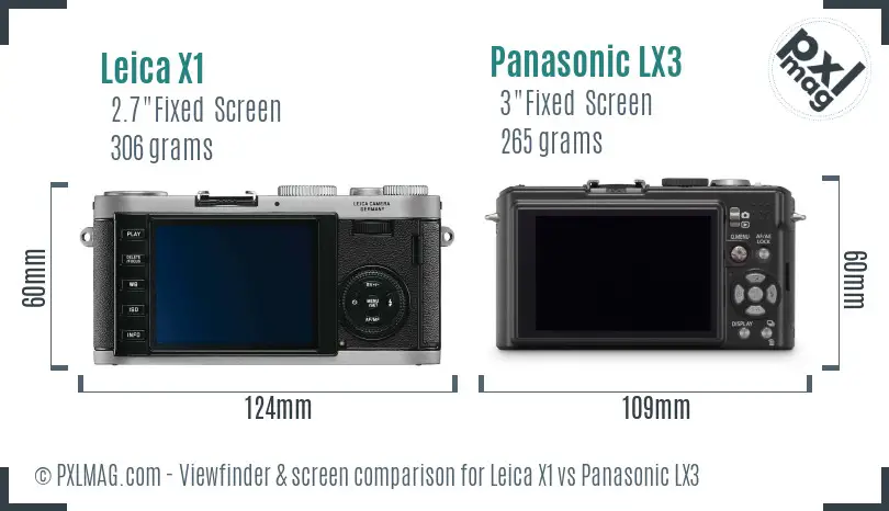 Leica X1 vs Panasonic LX3 Screen and Viewfinder comparison Leica X1 vs Panasonic LX3 Screen and Viewfinder comparison