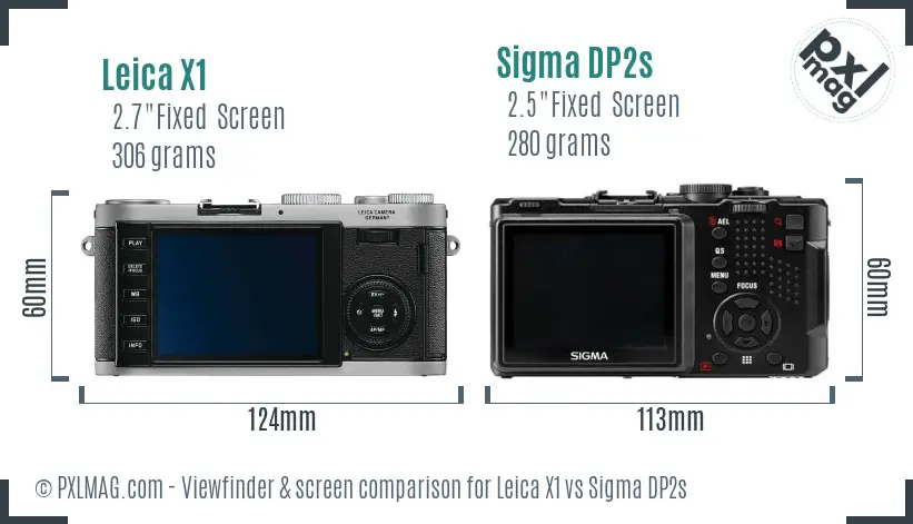 Leica X1 vs Sigma DP2s Screen and Viewfinder comparison