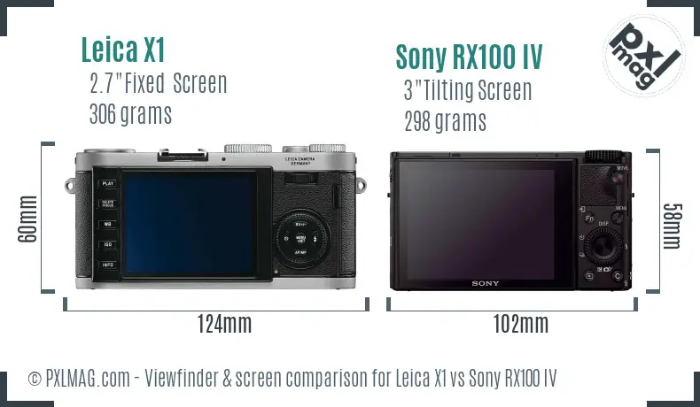 Leica X1 vs Sony RX100 IV Screen and Viewfinder comparison Leica X1 vs Sony RX100 IV Screen and Viewfinder comparison