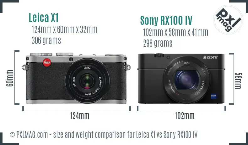Leica X1 vs Sony RX100 IV size comparison Leica X1 vs Sony RX100 IV size comparison