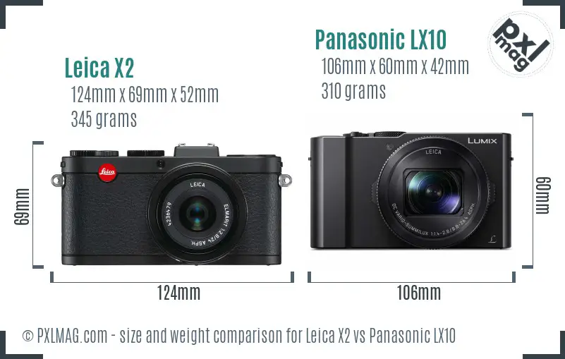 Leica X2 vs Panasonic LX10 size comparison