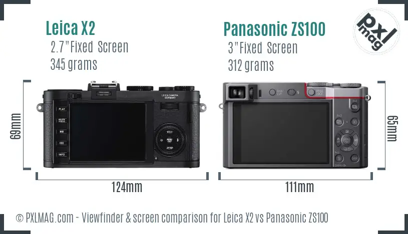 Leica X2 vs Panasonic ZS100 Screen and Viewfinder comparison