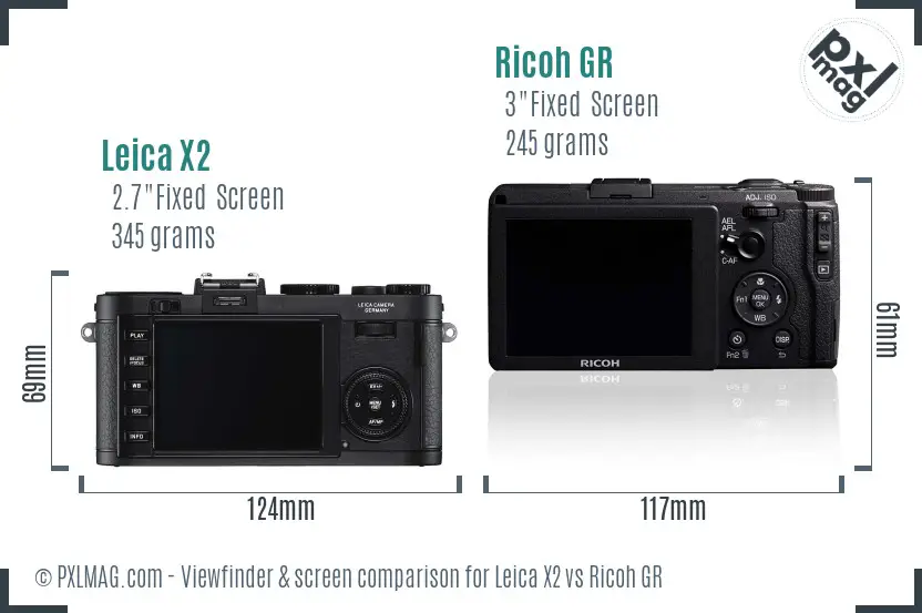 Leica X2 vs Ricoh GR Screen and Viewfinder comparison
