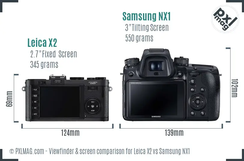 Leica X2 vs Samsung NX1 Screen and Viewfinder comparison
