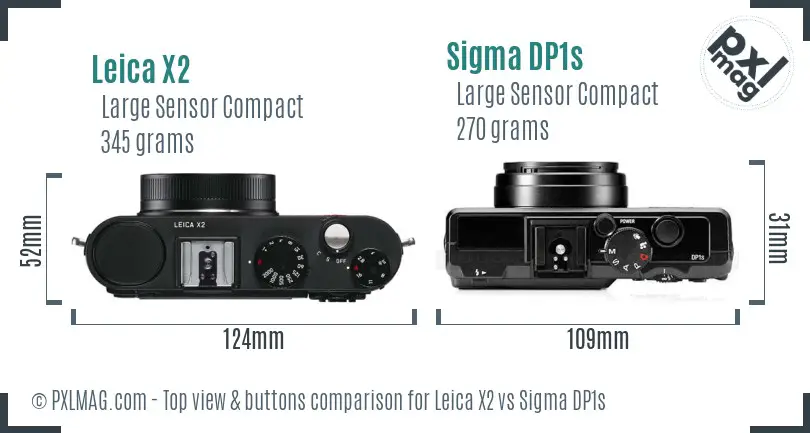 Leica X2 vs Sigma DP1s top view buttons comparison