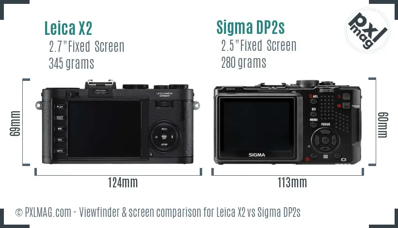 Leica X2 vs Sigma DP2s Screen and Viewfinder comparison