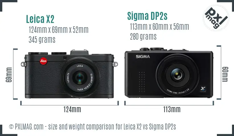 Leica X2 vs Sigma DP2s size comparison