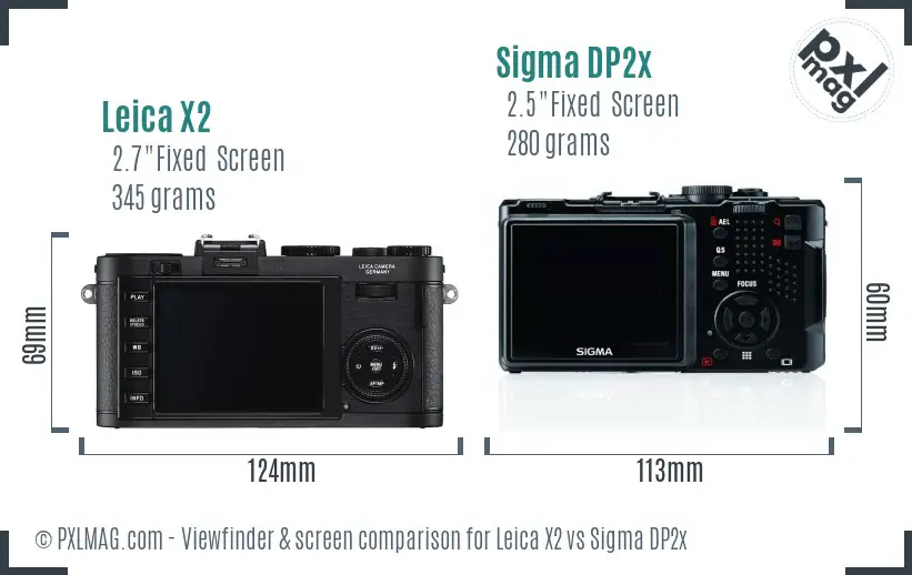 Leica X2 vs Sigma DP2x Screen and Viewfinder comparison