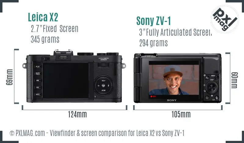 Leica X2 vs Sony ZV-1 Screen and Viewfinder comparison