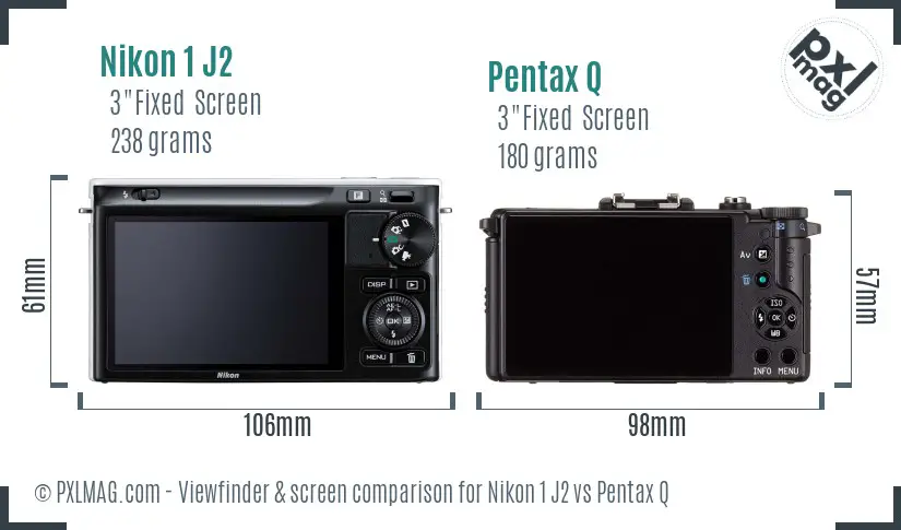 Nikon 1 J2 vs Pentax Q Screen and Viewfinder comparison Nikon 1 J2 vs Pentax Q Screen and Viewfinder comparison